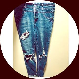 Refuge Destroyed High-Waisted Jeggings